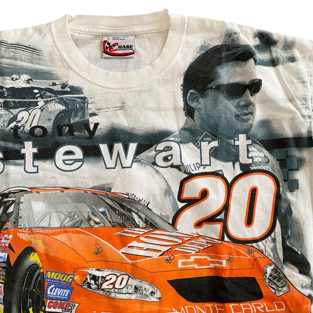 Chase Authentics Tony Stewart Graphic Tee AOP Short Sleeve Shirt Large NASCAR